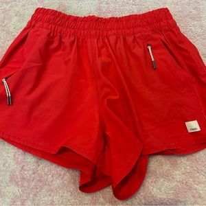 Vuori Women’s Unlined Dash Shorts; Red; Size XS